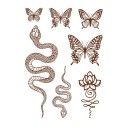 Vedenpitävät väliaikaiset tatuoinnit, ruskeat tarratatuoinnit, pitkäkestoiset tatuoinnit 16