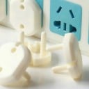 Veiligheidsstopcontact 10 stuks Ovale beschermkap die kinderen beschermt tegen elektrische schokken Wit plastic Afmetingen 3,7 x 3,3 x 1,6 cm 3