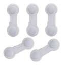 Veiligheidsvergrendeling voor meubels 5 stuks Zelfklevend kinder slot voor deurtjes van kasten en lades met haak Witte ABS kunststof Afmetingen 9 x 3 1