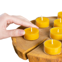 Vela de chá de cera de abelha 12 un 4 x 1,8 cm cera natural velas amarelas para decorações, festas, aniversários e arranjos de mesa 2