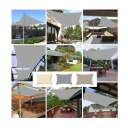 Vela de sombra impermeable 3x7 m Jardín Protección UV contra el sol y la lluvia con malla de acero inoxidable y cuerda cortavientos para terrazas, patios y camping 5