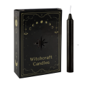 Velas de cera en forma de varilla 12 unidades 10,1 x 1,2 cm sin fragancia velas negras con caja decorativa para festividades interior y diversas 4