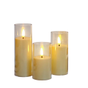 Velas LED sin llama de 7,5 x 10-15 cm, lámparas acrílicas parpadeantes con temporizador y control remoto, funciona con pilas, decoración para bodas, fiestas de Navidad. 3