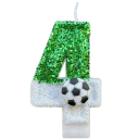 Velas para bolo de futebol 8,5 x 5,5 cm Números de aniversário com motivo de bola Decorações para muffins Decorações para bolos em parafina Festa 4