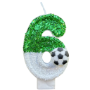 Velas para bolo de futebol 8,5 x 5,5 cm Números de aniversário com motivo de bola Decorações para muffins Decorações para bolos em parafina Festa de futebol 6