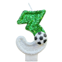 Velas para pastel de fútbol de 8,5 x 5,5 cm, números de cumpleaños con motivo de pelota, adornos para muffins, decoraciones de parafina para pastel 3