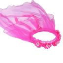 Velillo de boda infantil con diadema Doble capa de tul Corona floral Velillo de princesa para boda celebración fotografía 10