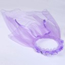 Velillo de boda infantil con diadema Doble capa de tul Corona floral Velillo de princesa para boda celebración fotografía 7