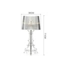 Velká akrylová stolní lampa s 3 paticemi E14, 71 x 38 cm, studené bílé světlo, průhledný design, transparentní, do obývacího pokoje a ložnice 3