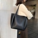 Veľká dámska kabelka shopper cez rameno z umelej kože 43 x 31 x 13 cm Vonkajšia predná kapsa Široké uši Matný povrch Jednoduchý dizajn 4