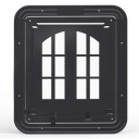 Veľké dvierka pre psov a mačky 40 x 50 cm Nastavenie štyroch režimov priechodu západkami Klapka so sieťovinou a rám s otvormi na montáž 4