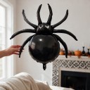 Velký nafukovací balónek pavouk Halloweenská dekorace 78 x 82 cm Fóliový balónek Černý Výzdoba na Halloween párty a strašidelné oslavy 4