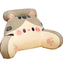 Velký opěrný polštář na záda a sezení 75 × 50 cm měkká polštářová opěrka šedobéžová na gauč i postel pro pohodlný odpočinek 1