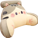 Velký opěrný polštář na záda a sezení 75 × 50 cm měkká polštářová opěrka šedobéžová na gauč i postel pro pohodlný odpočinek 3