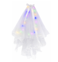 Velo de boda con iluminación LED Lazo con perlas Accesorio capilar luminoso para despedida de soltera boda celebración 1