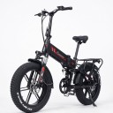 Vélo électrique pliant RANDRIDE YX20M-2 Moteur 1000 W Batterie 48 V 17 Ah Fat bike 20 x 4 pouces Tout suspendu Noir-rouge Pour le terrain et la ville 1