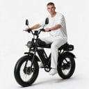 Vélo électrique tout terrain Fat bike Moteur 250 W Batterie 48 V 20 Ah Rétroviseurs et clignotants Freins hydrauliques Shimano 7 vitesses Noir 3