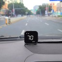 Velocímetro digital GPS para automóvel 5,2 x 5,2 cm com display LED HD e bússola Alarm de velocidade Suporte rotativo 360° com ventosa 3