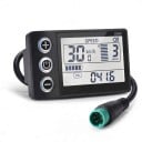 Velocímetro para bicicleta eléctrica con pantalla LCD S866 con retroiluminación y 5 modos PAS 8 x 5 x 1 cm Conector impermeable de 5 PIN Negro 2
