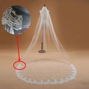 Velum nuziale 3 m Cattedrale Lungo Monostrato Tulle con Bordo in Pizzo Bianco Avorio Elegante velum per abiti da sposa 5