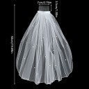 Velum nuziale 50 cm Velum bianco in tulle con perline Pettine 7 cm Elegante velo corto per capelli da sposa 6