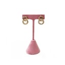 Velvet Earring Stand T-Shape 10 × 4 cm Pink Velvet Jewellery Display Holder 1