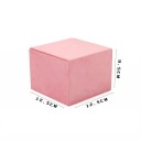Velvet Jewellery Box 12.5 × 12.5 × 9.5 cm Pink Compact Organiser for Rings and Small Jewellery 2