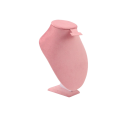 Velvet Necklace Stand 26 × 19 × 11 cm Pink Velvet Décolleté Jewellery Display Stand for Chains 1
