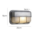 Venkovní nástěnné obdélníkové světlo Teplá bílá 3000K 12 W patice E27 25 x 16 x 9 cm Hliník a sklo 2