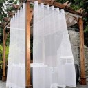 Venkovní průsvitná záclona nepromokavá s oky nahoře rozměr 132 x 183 cm ze 100% polyesteru se stíněním 41 až 85 % na pergolu a terasu 1