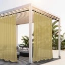 Venkovní průsvitný závěs vodotěsný rozměr 254 x 241 cm z průhledných polyesterových vláken na verandu pergolu a balkon i altán 2