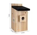 Venkovní ptačí budka s kamerou a aplikací v mobilu detekce pohybu solární panel 14,5 x 15,5 x 32 cm dřevěná přírodní na pozorování ptáků 3