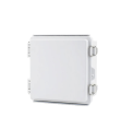 Venkovní rozvodná krabice IP67 z ABS plastu se šedým průhledným víkem, rozměry 15 x 15 x 9 cm, montážní deska v balení 1
