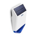 Venkovní solární siréna k alarmu 110 dB s blikajícím světlem, 433 MHz, lithiová baterie 2200 mAh, plastová, bílo-modrá, pro dům i garáž 4