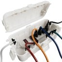 Venkovní vodotěsná elektroinstalační krabice IP54, 32 x 16 x 10 cm, polypropylén, otvory pro kabely do 12 mm, pro nástěnnou montáž 2