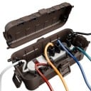 Venkovní vodotěsná elektroinstalační krabice IP54, 32 x 16 x 10 cm, polypropylén, otvory pro kabely do 12 mm, pro nástěnnou montáž 9