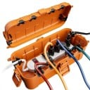 Venkovní vodotěsná elektroinstalační krabice IP54, 32 x 16 x 10 cm, polypropylén, otvory pro kabely do 12 mm, pro nástěnnou montáž 7