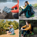 Venkovný ultralehký nafukovací podsedák 40 x 30 x 5 cm Cestovná skladacia sedacia podložka TPU nylon Kempovanie Turistika Piknik 85 g 3
