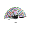 Ventaglio pieghevole fluorescente UV 33 cm Ventaglio in bambù con rivestimento in tessuto accessorio reattivo UV per feste Ventaglio da danza 2