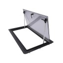 Ventana de ventilación para caravana Basculante con persiana y mosquitera 90 x 50 cm Aluminio acrílico y ABS Marco interior blanco Para autocaravanas 2