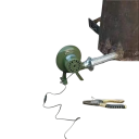 Ventilador eléctrico para grelhador e fornalha com regulador de velocidade 22 × 18,5 × 12,5 cm estrutura metálica verde para carvão e fornos 7