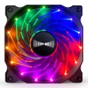Ventilador para caja de PC TEUCER 120 mm LED retroiluminación Silencioso 1300 rpm Rodamiento hidráulico Conector grande de 4 pines 12 V Negro Para refrigeración de PC 3