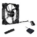 Ventilador para caja de PC TEUCER 120 mm LED retroiluminación Silencioso 1300 rpm Rodamiento hidráulico Conector grande de 4 pines 12 V Negro Para refrigeración de PC 6