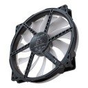 Ventilador RGB para caixa de computador 200 x 200 x 25 mm com retroiluminação ARGB 5 V 3pin e alimentação 12 V na cor preta com lâminas brancas 5