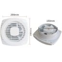 Ventilador silencioso 220V Ventilador de extração potente em plástico ABS Estrutura e lâmina anticorrosivas 200x200x150 mm Janela Parede Casa de banho 3