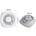 Ventilador silencioso 220V Ventilador de extração potente em plástico ABS Estrutura e lâmina antirust janela parede casa de banho sanita cozinha ficha EU 2