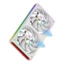 Ventilateur ARGB réversible pour boîtier d'ordinateur 240 mm avec deux rotors dans un cadre commun de 28 mm d'épaisseur et éclairage miroir 5 V 6