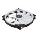 Ventilateur RGB pour boîtier d'ordinateur 200 x 200 x 25 mm avec éclairage ARGB 5 V 3 broches et alimentation 12 V en couleur noire avec pales 4