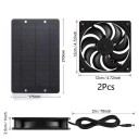 Ventilateur solaire 12V 10W Ventilateur d'extraction double étanche en ABS Silicium monocristallin Serre Camping Cuisine Maison des animaux 2
