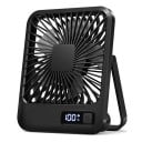 Ventilateur USB portable pliable 16,5×13,5 cm Ventilateur de bureau inclinable avec écran et 5 vitesses Ventilateur personnel ultra silencieux 1